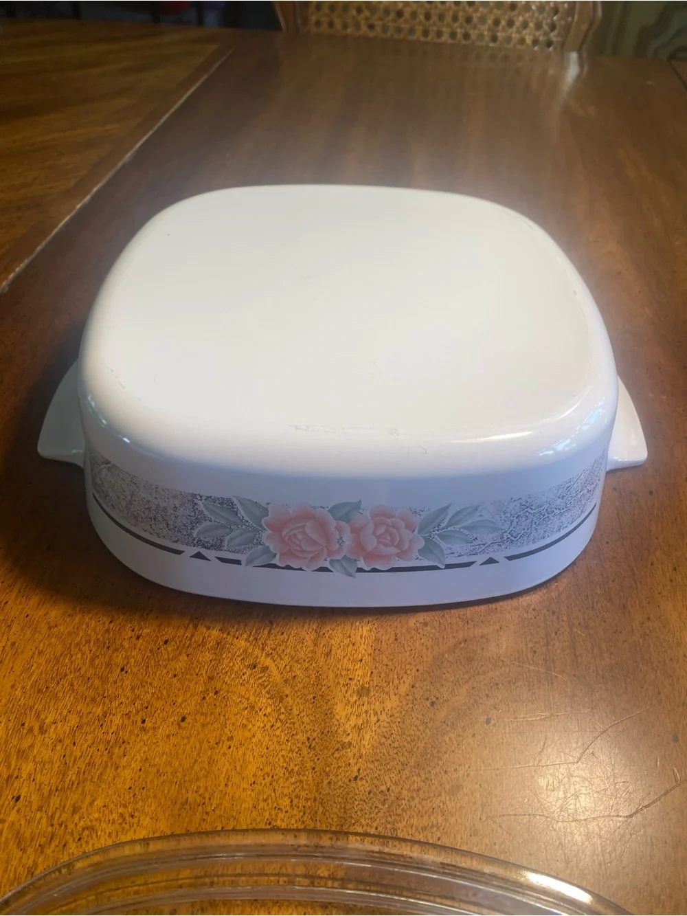 Corningware 2 Qt Silk & Roses with Pyrex Lid